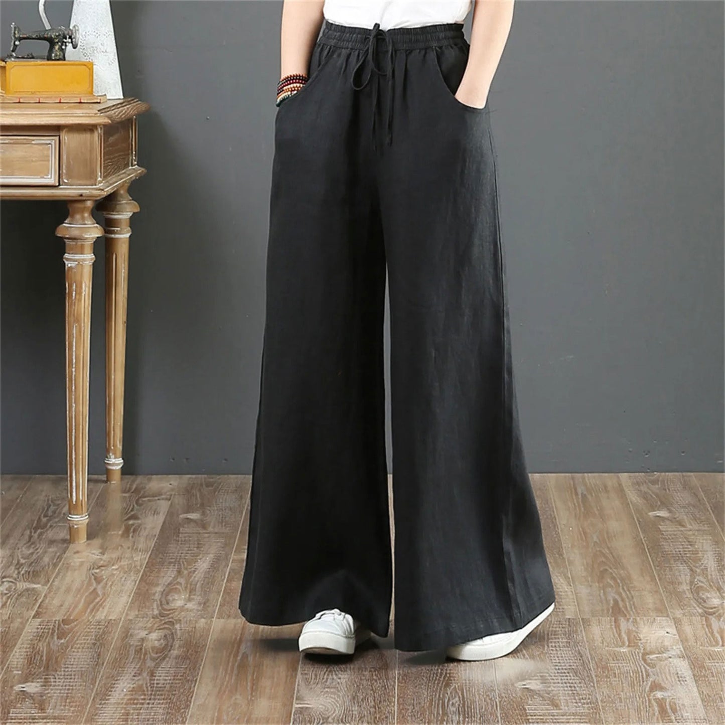 Hoge Taille Wijde Pijpen Broek