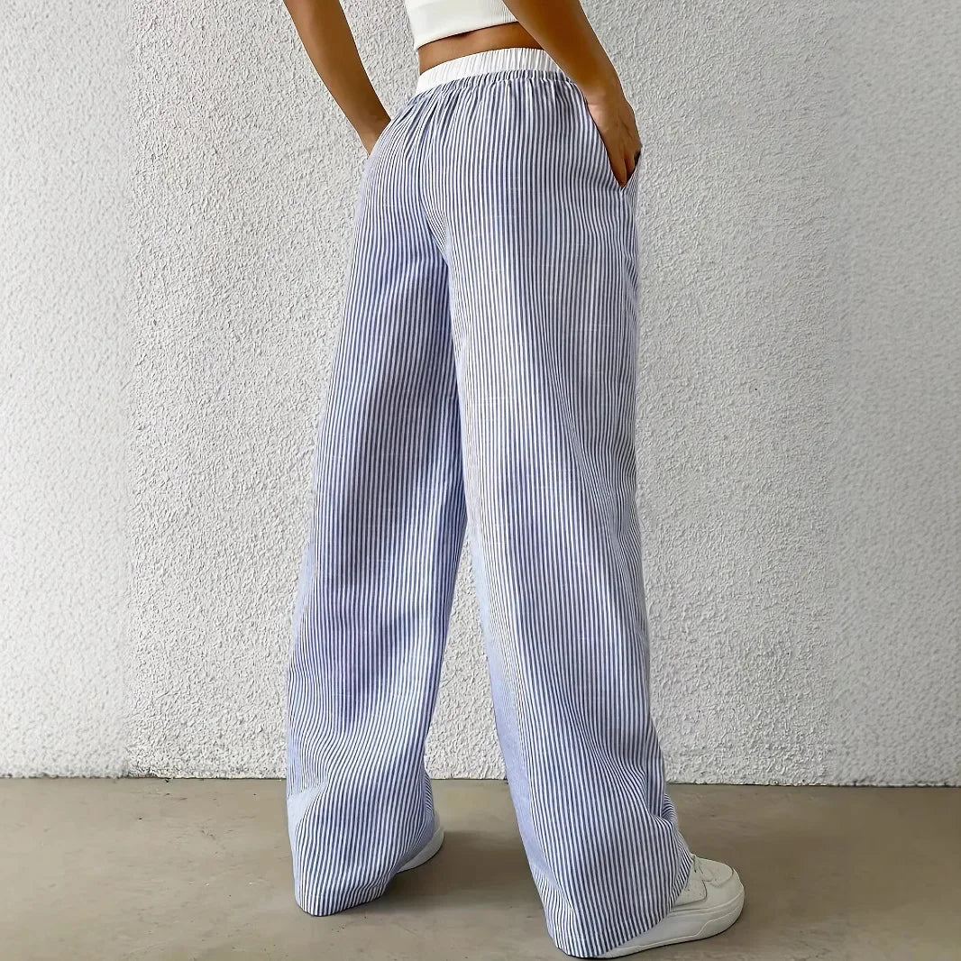 Dames Broek met Strepen - voor Zomerstijl - Hoge middel