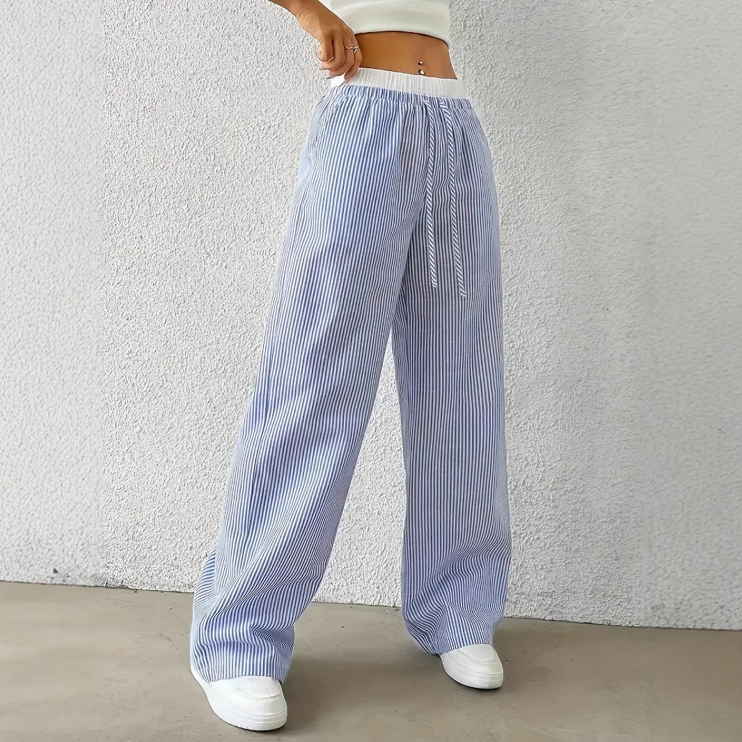 Dames Broek met Strepen - voor Zomerstijl - Hoge middel