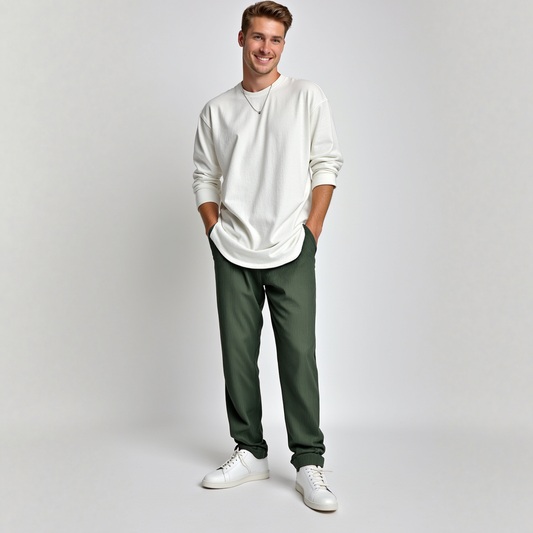 Heren Pantalon Luxe Broek in Ontspannen Fit