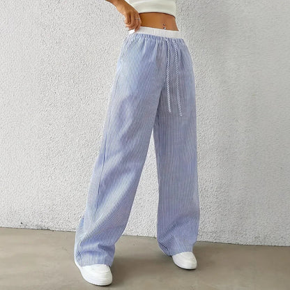 Dames Broek met Strepen - voor Zomerstijl - Hoge middel