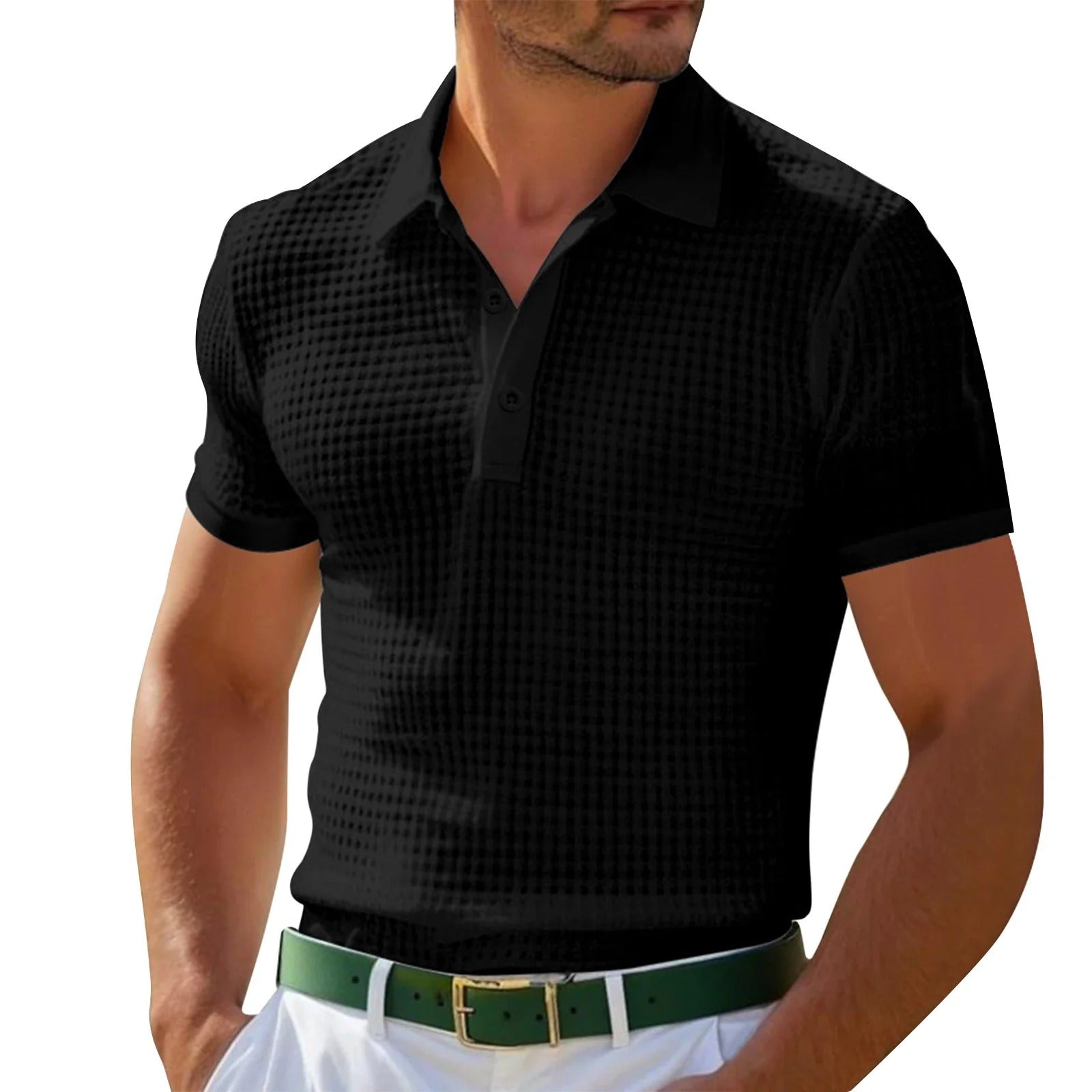 Heren Polo - Ademend Poloshirt - Zwarte Polo Lange Mouw - Comfortabel-2
