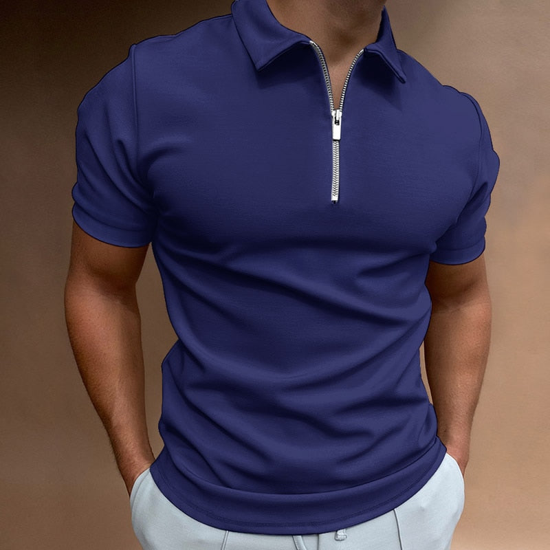 Heren Poloshirt - Ritssluiting - Sportieve Elegantie - Ademend Katoen-6