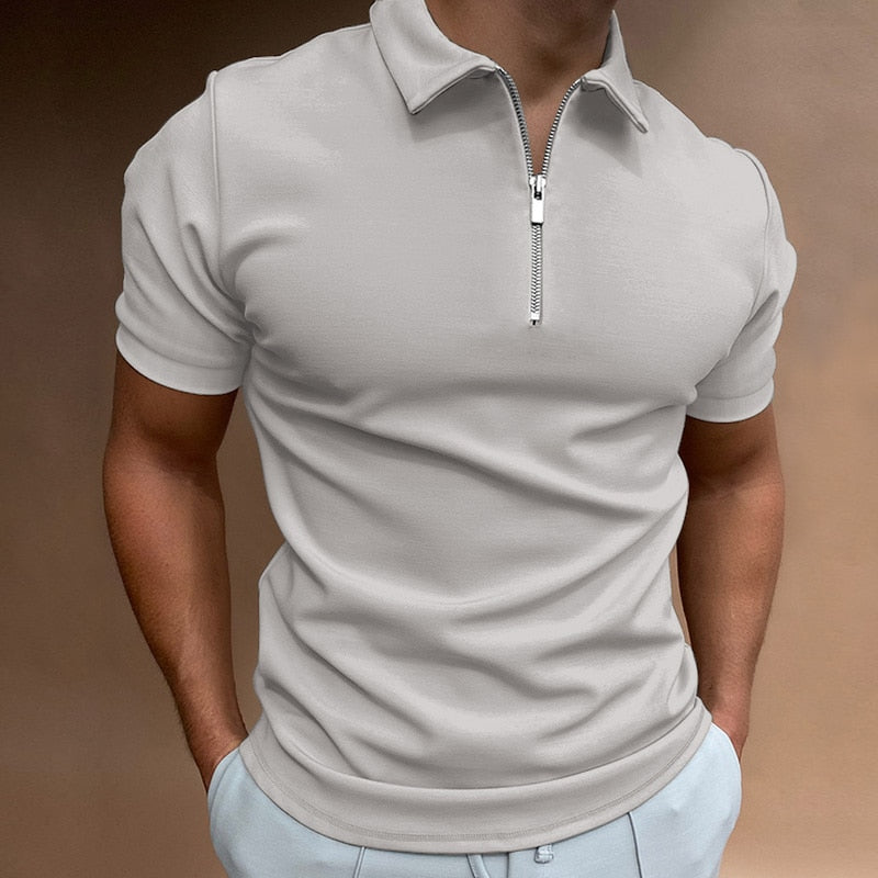 Heren Poloshirt - Ritssluiting - Sportieve Elegantie - Ademend Katoen-5