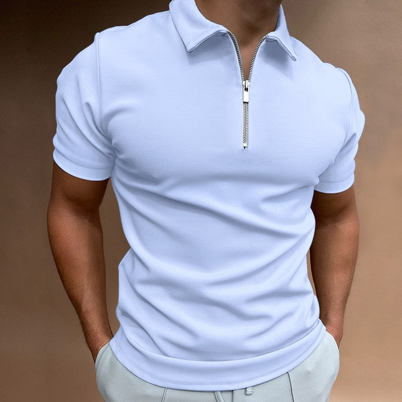 Heren Poloshirt - Ritssluiting - Sportieve Elegantie - Ademend Katoen-3