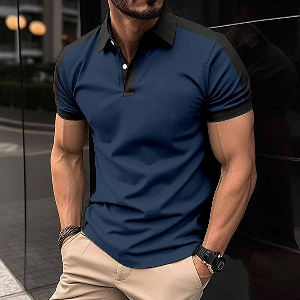 Variant image for Heren Polo Shirt - Ademend - Tijdloos - Casual - Lange Mouw-37