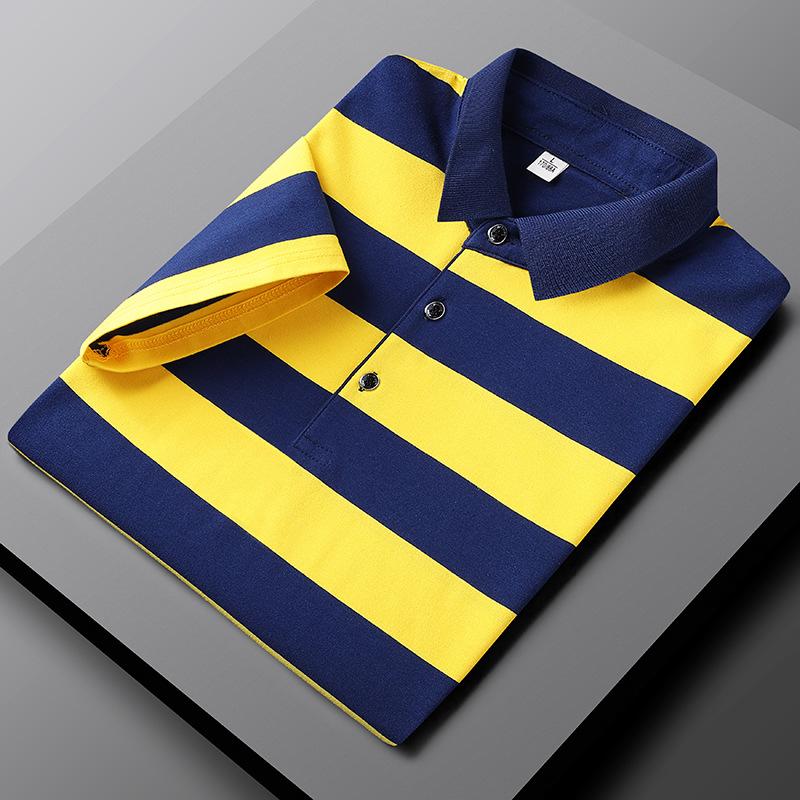 Heren Poloshirt - Casual Gestreept - Sportieve Elegantie - Ademend Katoen-4
