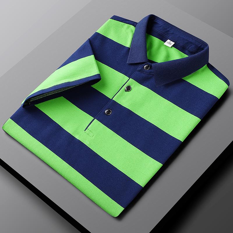 Heren Poloshirt - Casual Gestreept - Sportieve Elegantie - Ademend Katoen-3