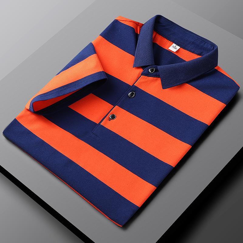Heren Poloshirt - Casual Gestreept - Sportieve Elegantie - Ademend Katoen-2