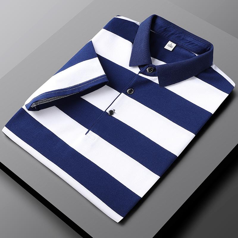 Heren Poloshirt - Casual Gestreept - Sportieve Elegantie - Ademend Katoen-1