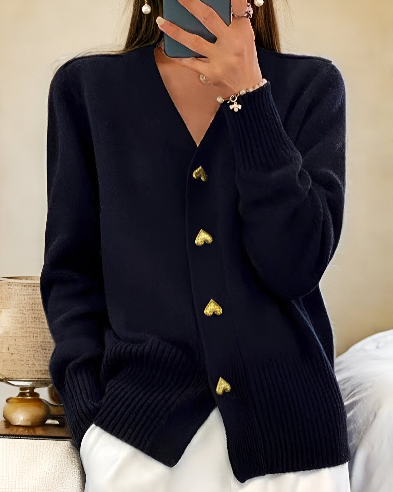 Variant image for Dames Vest - Kristine Cardigan - Elegant - V-hals - Flatterende Pasvorm-17