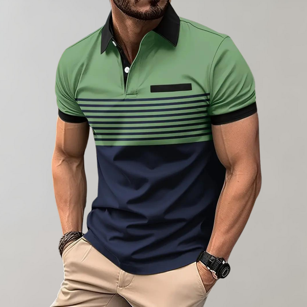 Variant image for Heren Polo Shirt - Gestreept - Sportieve Elegantie - Ademend - Casual-37