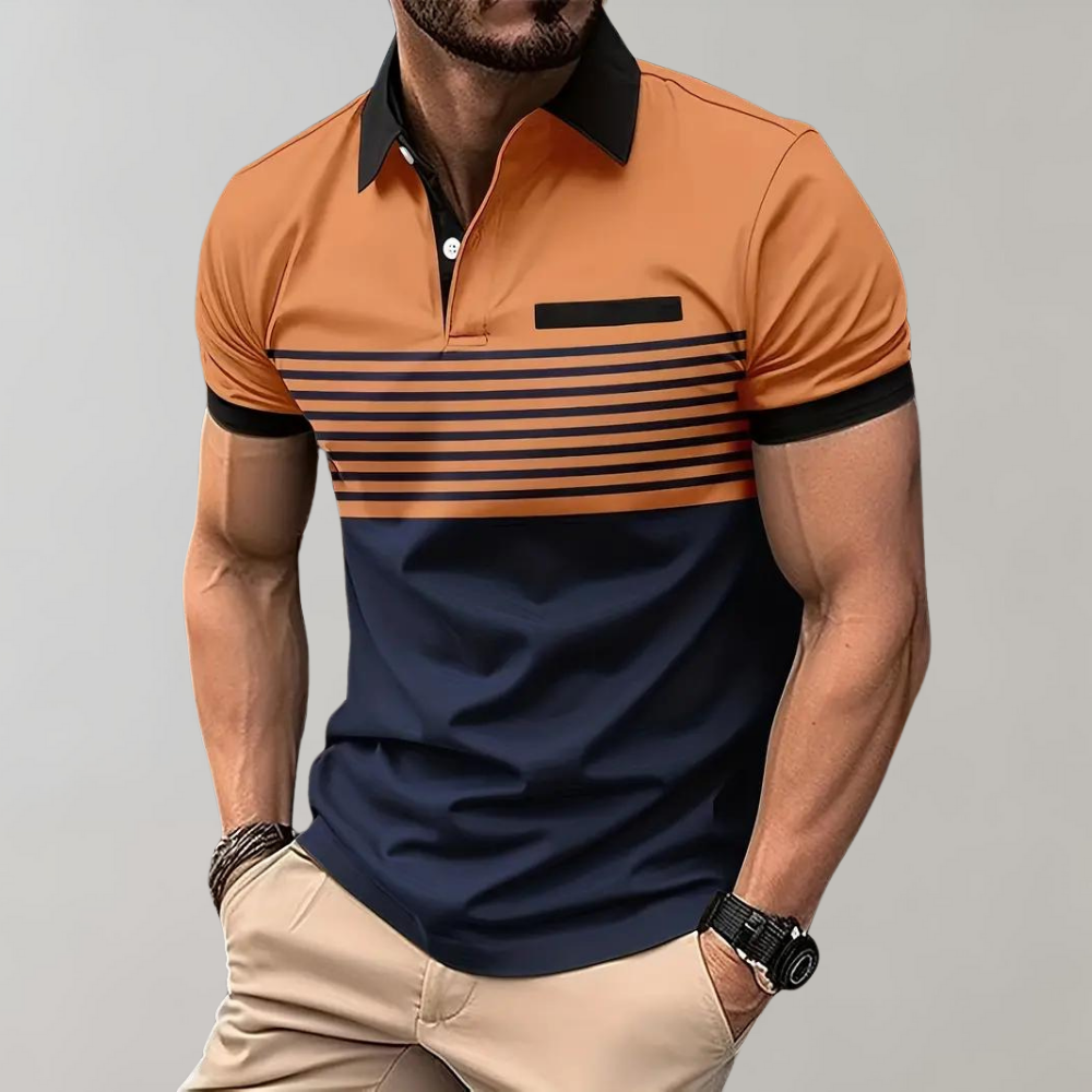 Heren Polo Shirt - Gestreept - Sportieve Elegantie - Ademend - Casual-5