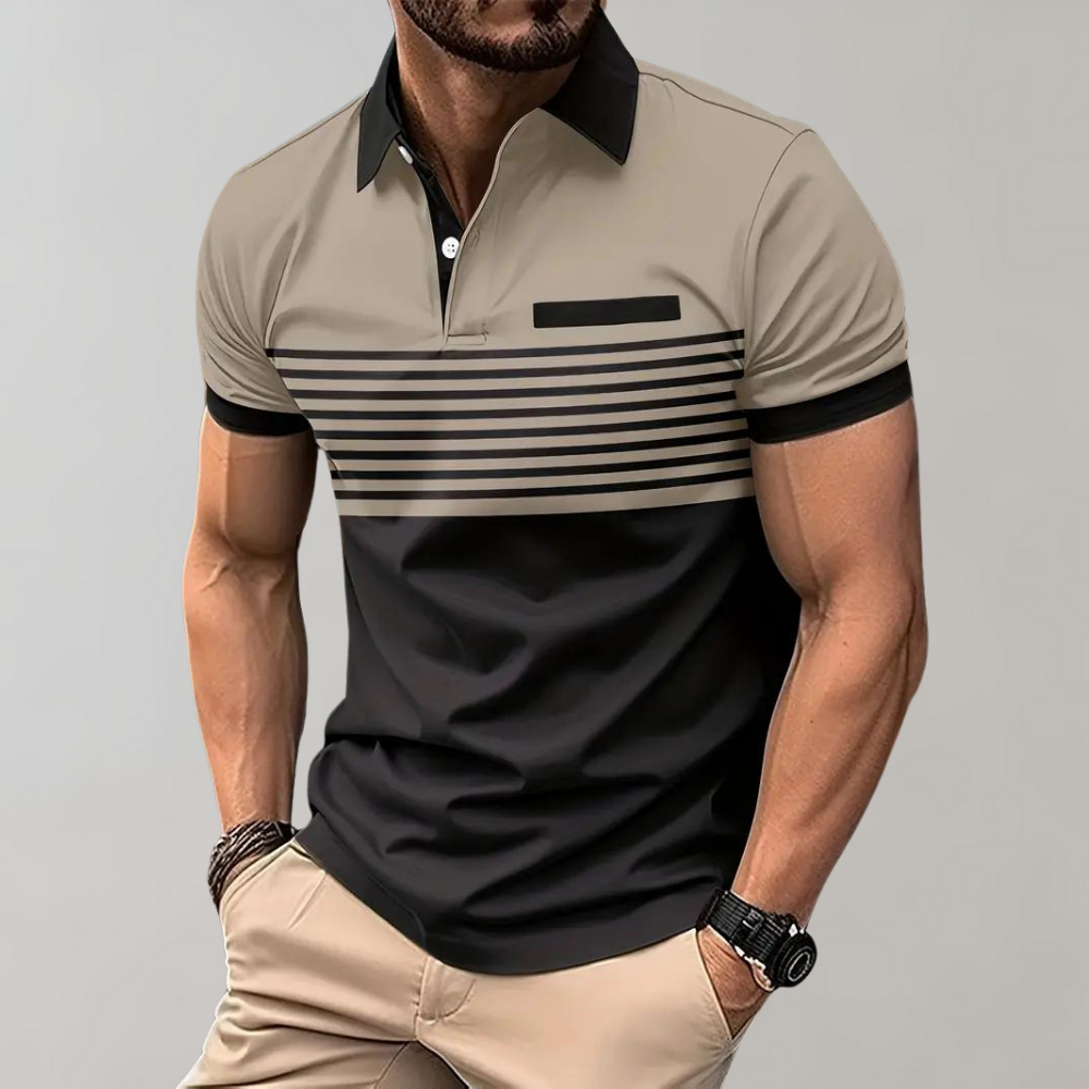 Heren Polo Shirt - Gestreept - Sportieve Elegantie - Ademend - Casual-4